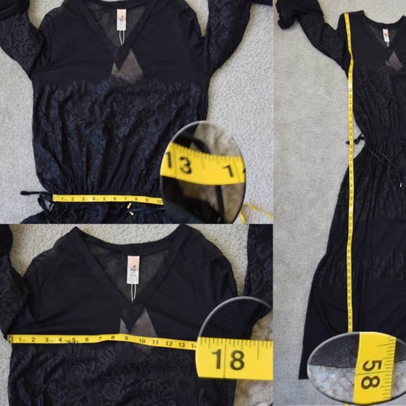 NWT Hot As Hell HAH Long Sheer Lace Mesh Dress - Picture 8 of 8